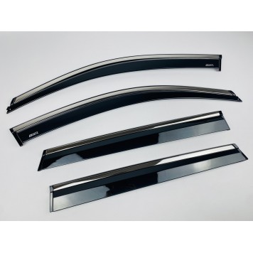 Дефлекторы окон Skoda Kamiq 2019+ с нерж. хром полоской-2